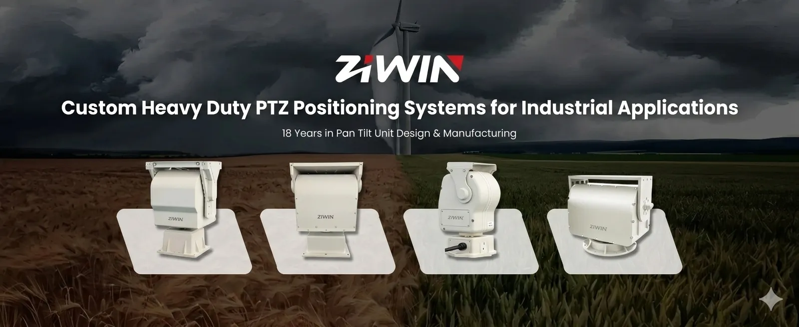 Testa e posizionatore Pan Tilt per impieghi gravosi (carico utile 50kg-200kg)